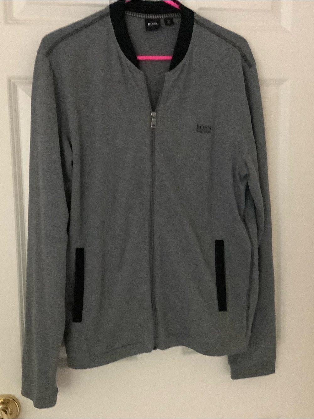 BOSS Grey Jacket with Black Collar